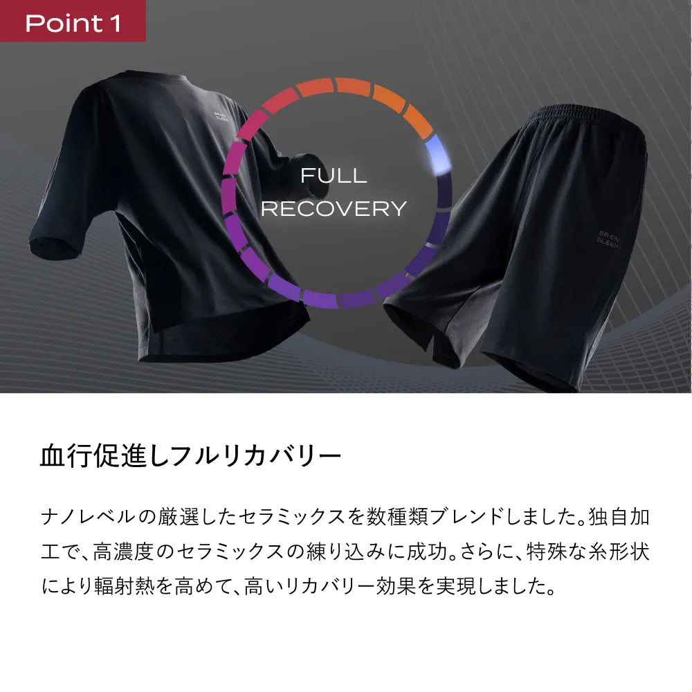 【eギフト】ブレインスリープ ウェア リカバリー ハーフ×プリザーブドフラワー（ブルー）セット