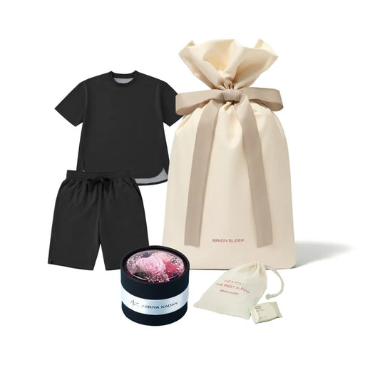 【eギフト】ブレインスリープ ウェア パーフェクト クール×プリザーブドフラワー（ピンク）セット