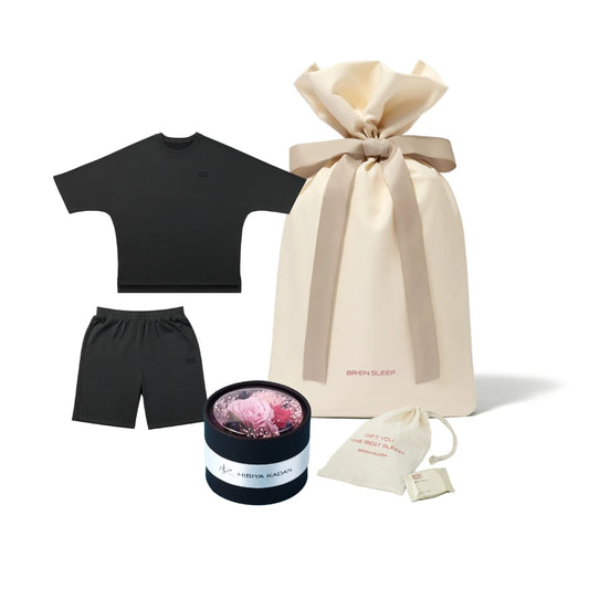 【eギフト】ブレインスリープ ウェア リカバリー ハーフ×プリザーブドフラワー（ピンク）セット